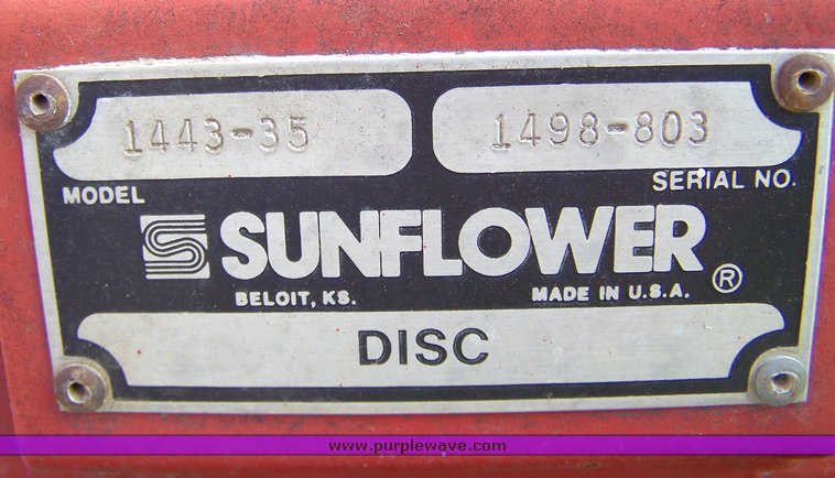 image for item 8098 Sunflower 1443 35' disc