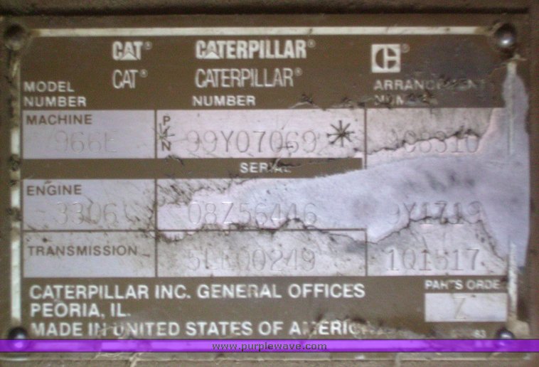 image for item 1008 1990 Caterpillar 966E wheel loader