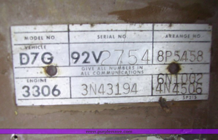 image for item 1010 1978 Caterpillar D7G dozer