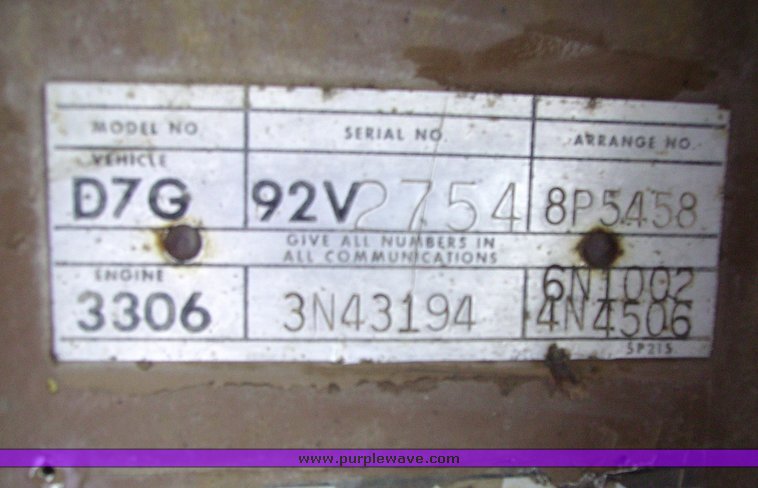 image for item 1010 1978 Caterpillar D7G dozer