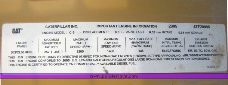 image for item 1200 2005 Caterpillar 330CL hydraulic excavator