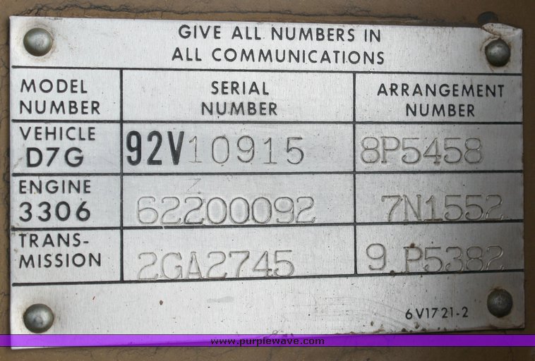 image for item 2111 1981 Caterpillar D7G dozer