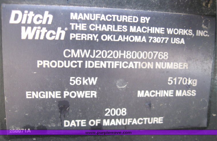 image for item 2164 2008 Ditch Witch JT2020 Mach 1 horizontal directional drill