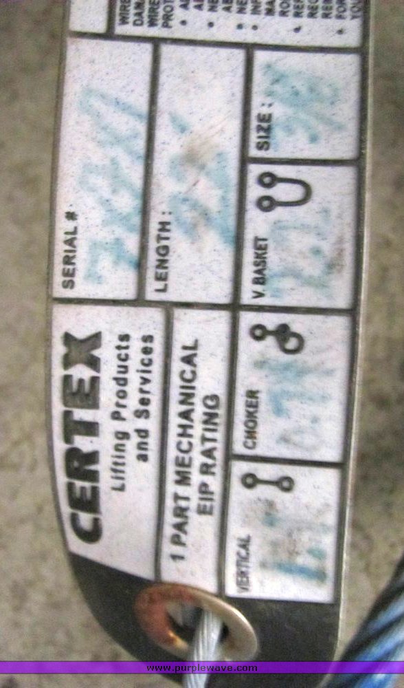 image for item 4036 (6) Certex 22' 3/8" choker cables