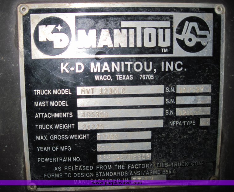 image for item 4588 2000 Manitou 1230L comfort telehandler