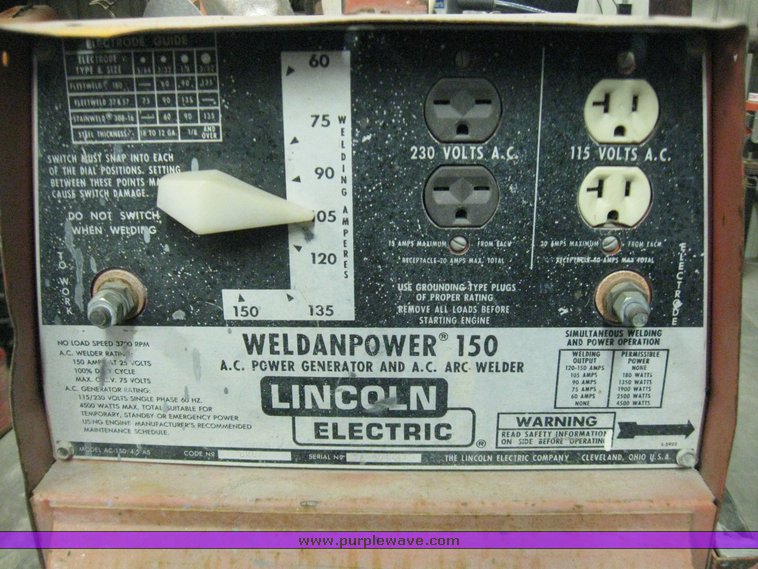 image for item 5600 Lincoln Weldanpower 150 welder generator