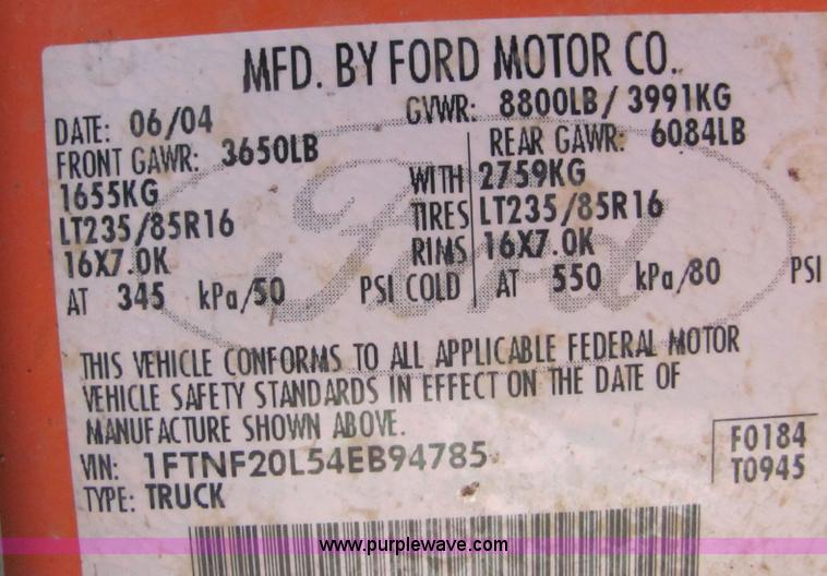 image for item 6035 2004 Ford F250 Super Duty pickup