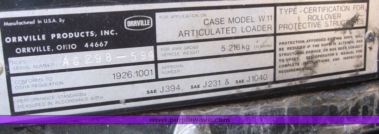 image for item 6045 1981 Case W11 articulated loader