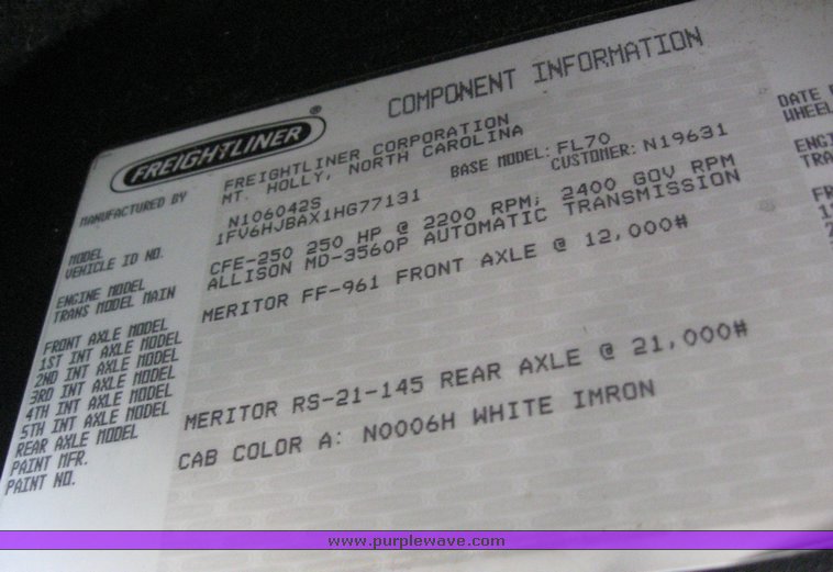 image for item 6052 2000 Freightliner FL70 boom truck