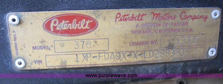 image for item 6164 1990 Peterbilt Conventional 378 dump truck