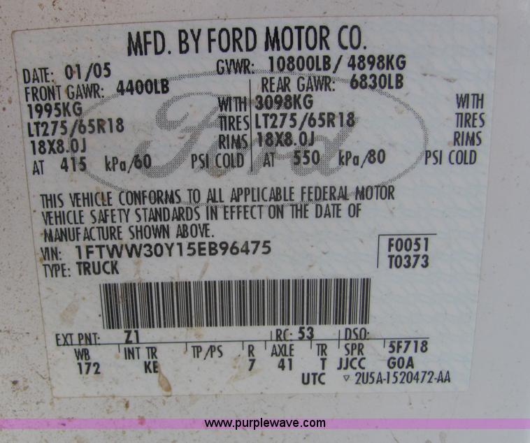 image for item 9039 2005 Ford F350 Super Duty pickup