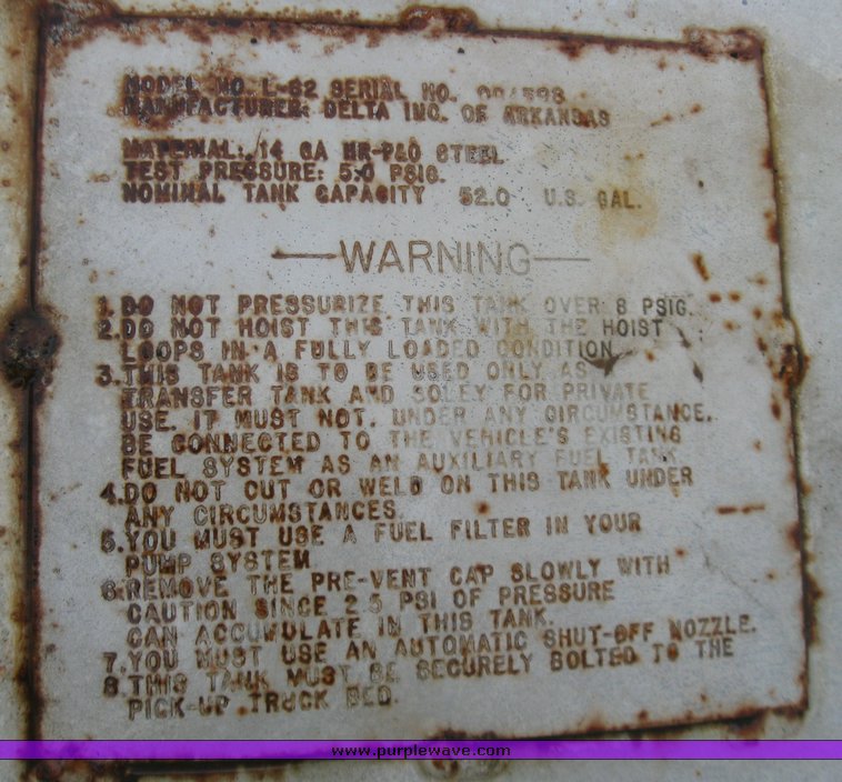 image for item 3016 52 gallon L shaped fuel tank