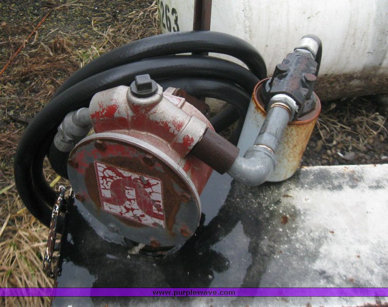 image for item 3017 52 gallon L shaped fuel tank with hand pump