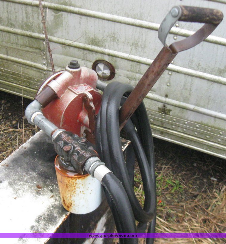 image for item 3017 52 gallon L shaped fuel tank with hand pump