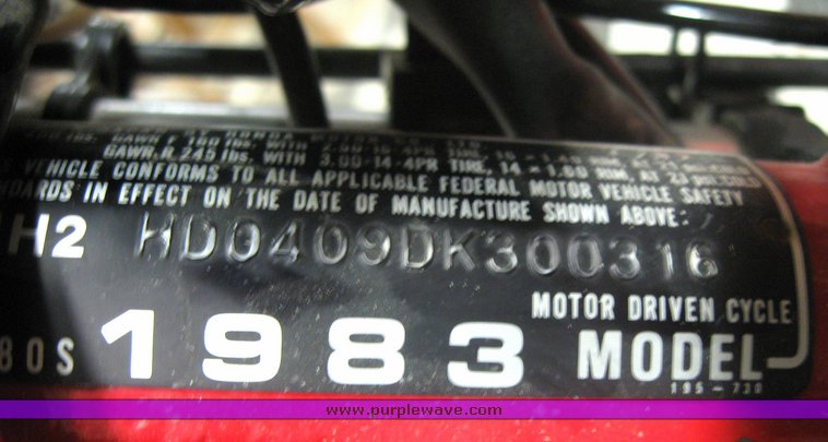 image for item 3987 1983 Honda XL80S Red Racer motorcycle