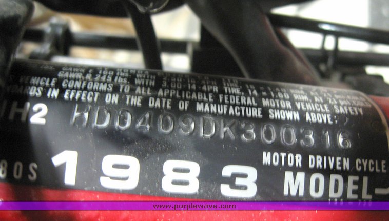 image for item 3987 1983 Honda XL80S Red Racer motorcycle