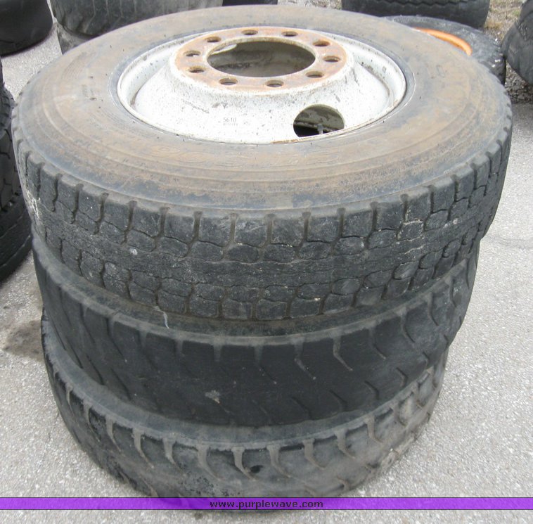 image for item 5610 (3) 11R22.5 tires and wheels