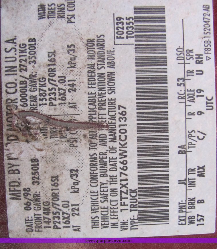 image for item 6068 1998 Ford F-150 XLT