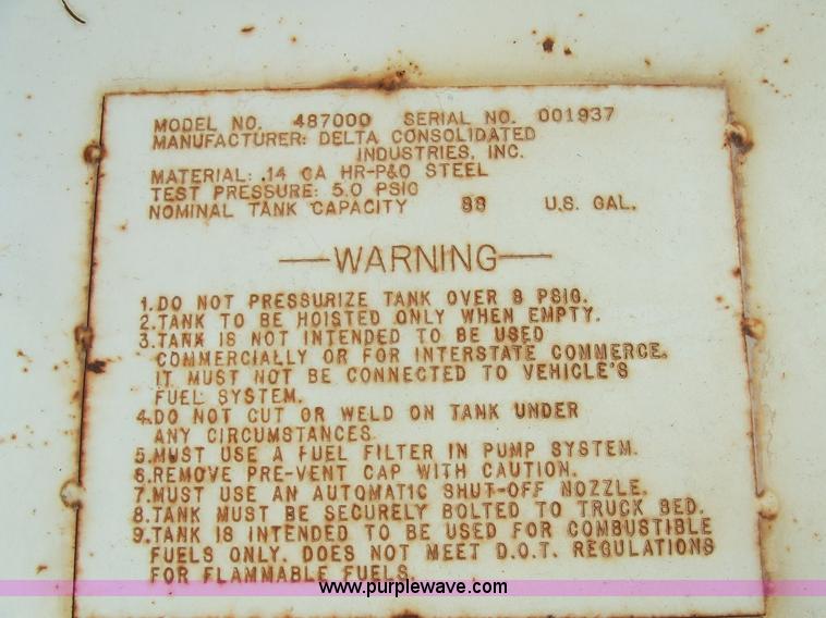 image for item 6681 Delta 88 gallon gas storage tank