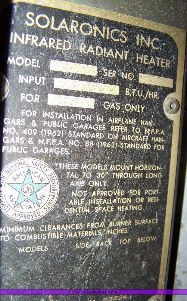 image for item 8665 (10) Infrared NG hanging heaters