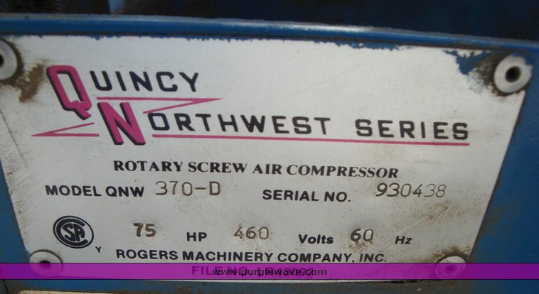 image for item 1108 Quincy 370-D screw type air compressor