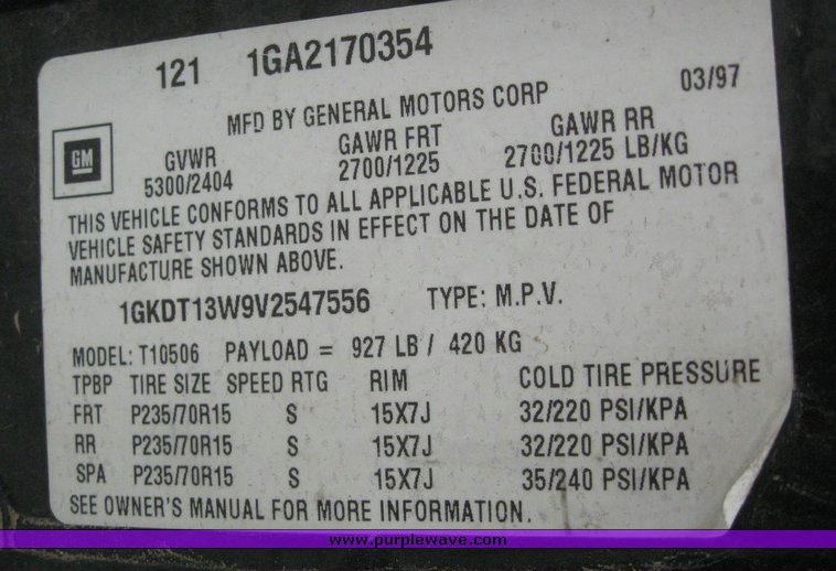 image for item 6300 1997 GMC Jimmy