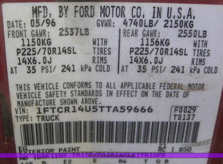 image for item 6302 1996 Ford Ranger