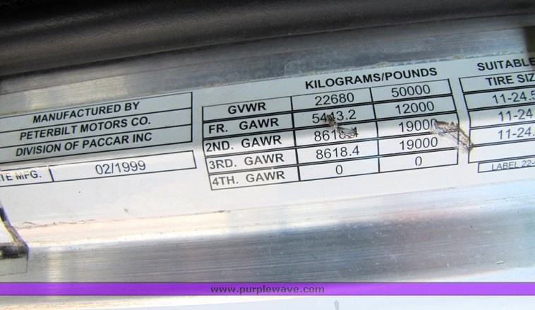 image for item 3038 1999 Peterbilt Conventional 377 semi truck