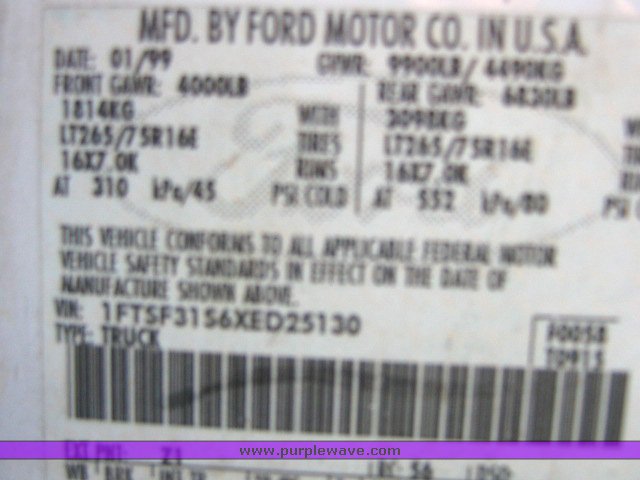 image for item 1801 1999 Ford F350 Super Duty pickup