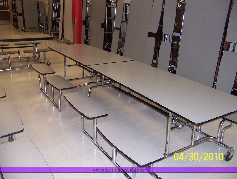 image for item 1501 (18) cafeteria fold-up lunch room tables