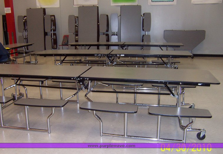 image for item 1501 (18) cafeteria fold-up lunch room tables