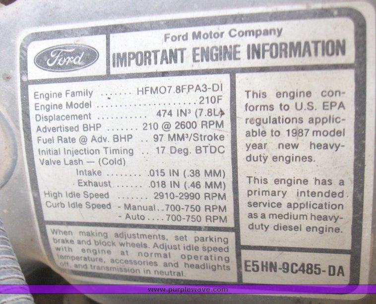 image for item 2185 1987 Ford F800F boom truck