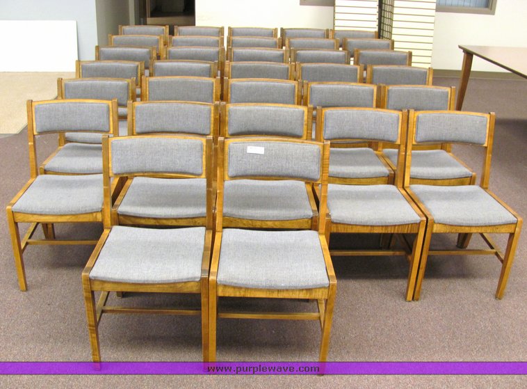image for item 4078 (32) wood and cloth chairs