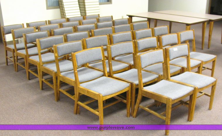 image for item 4078 (32) wood and cloth chairs