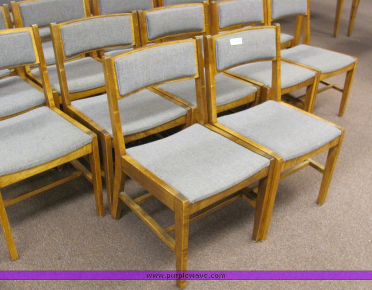 image for item 4078 (32) wood and cloth chairs