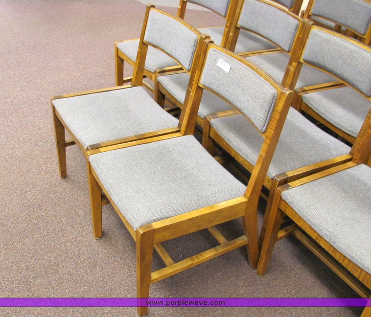 image for item 4078 (32) wood and cloth chairs