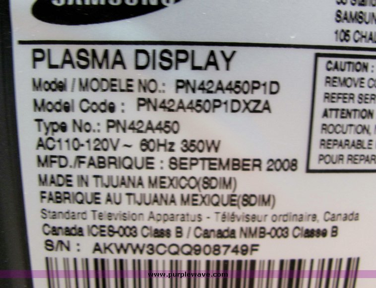 image for item 4150 Samsung 42" plasma TV
