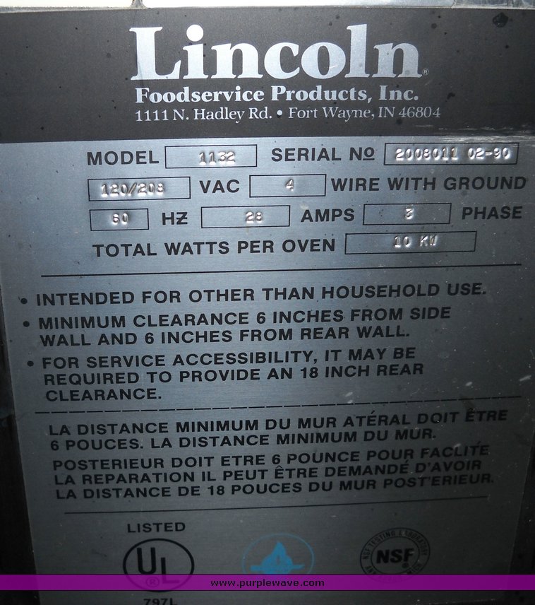 image for item 4250 Lincoln Impinger 1132 pizza oven