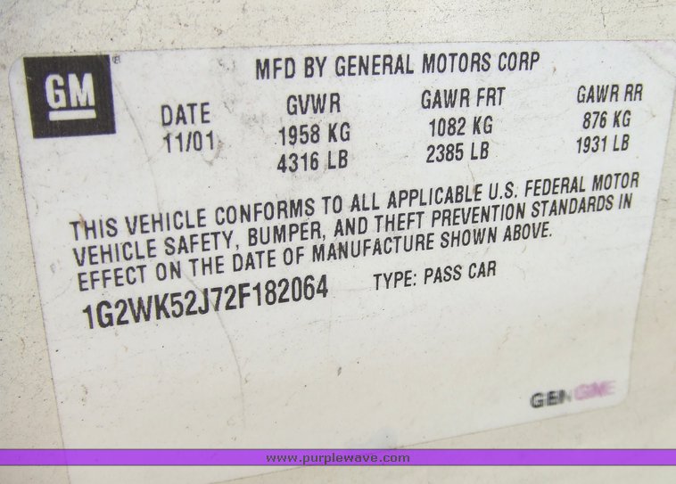 image for item 6818 2002 Pontiac Grand Prix SE