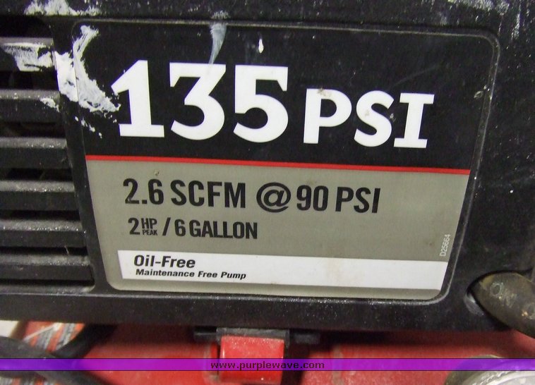 image for item 7031 Porter Cable 6 gallon pancake air compressor