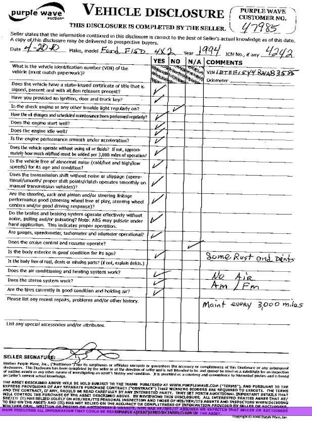 image for item 4242 1994 Ford F-150 pickup