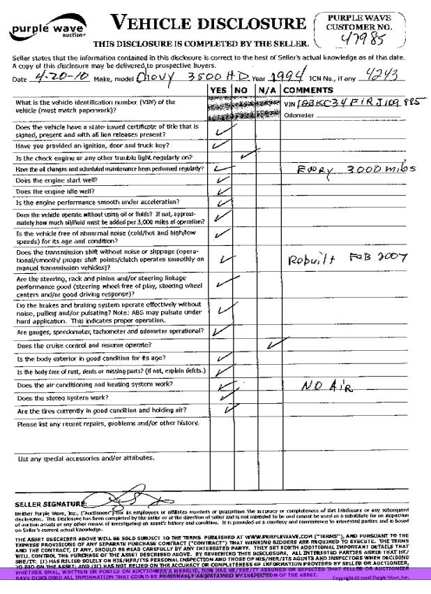 image for item 4243 1994 Chevrolet C3500-HD pickup