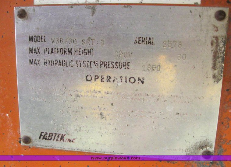 image for item 6273 Fabteck scissor lift