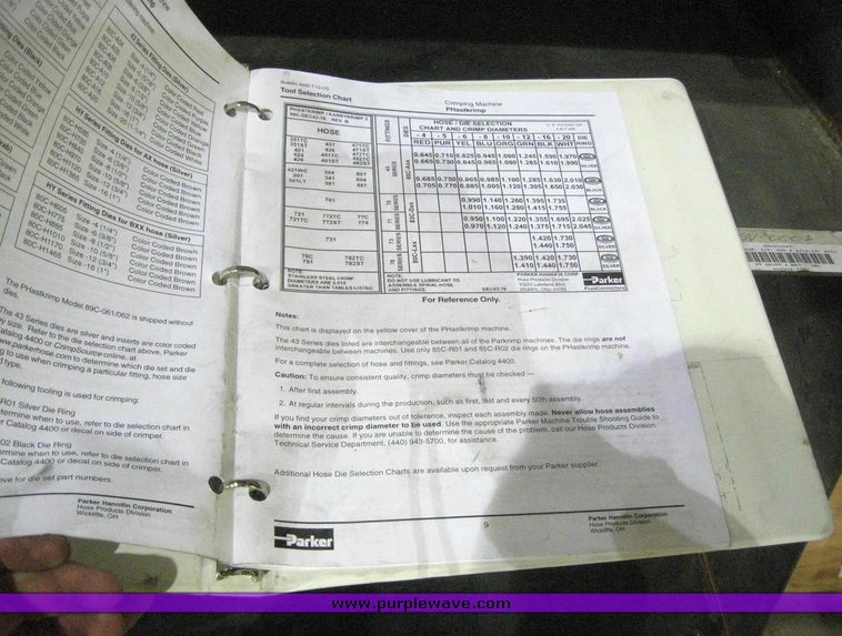 image for item 6336 Parker fluid Connections hydraulic hose crimping machine