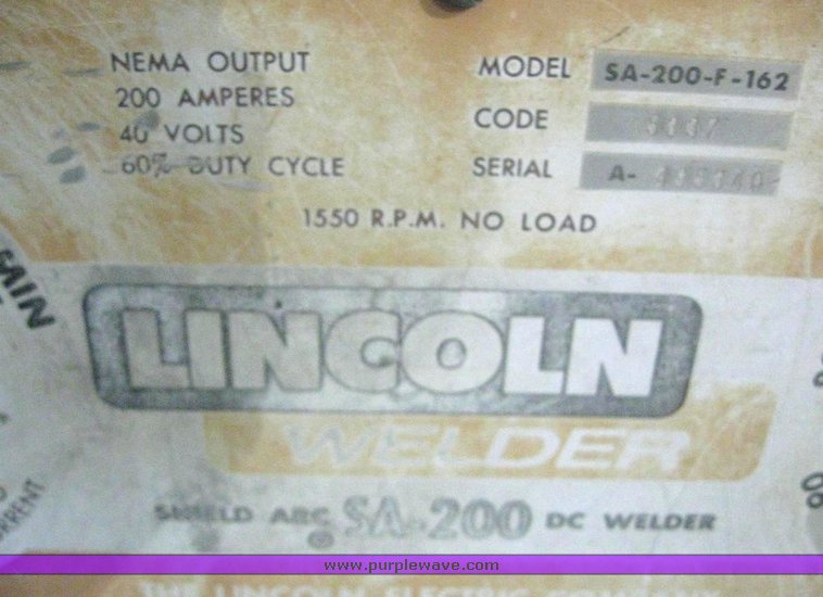 image for item 6354 Lincoln SA-200 portable welder