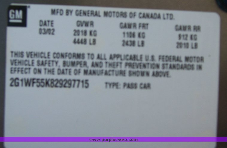 image for item 1101 2002 Chevrolet Impala