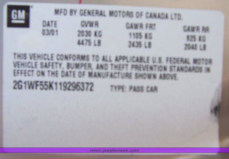 image for item 1102 2001 Chevrolet Impala