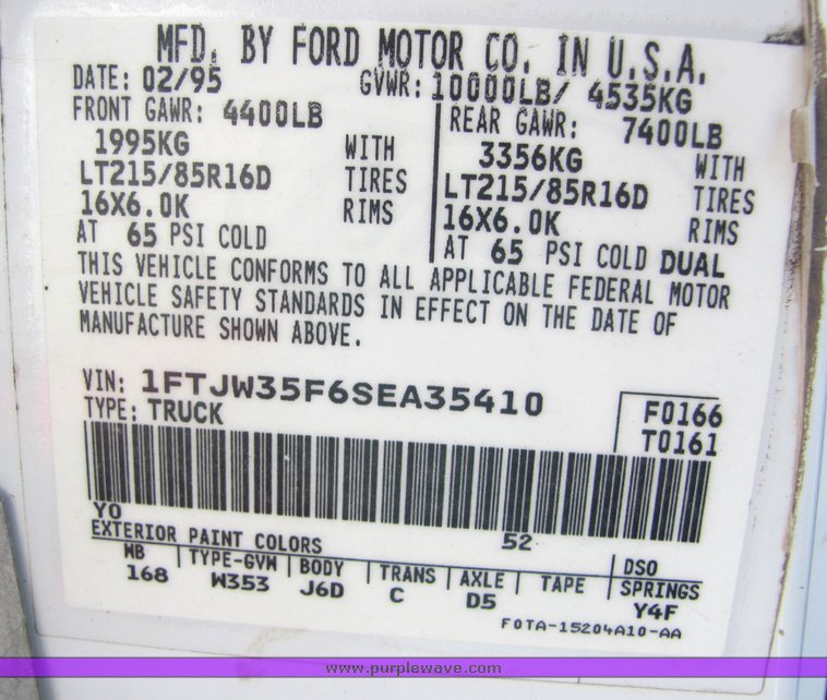 image for item 4664 1995 Ford F350 crew pickup