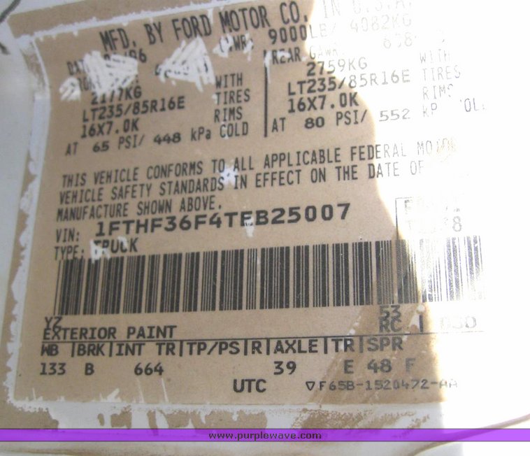 image for item 6216 1996 Ford F350 pickup