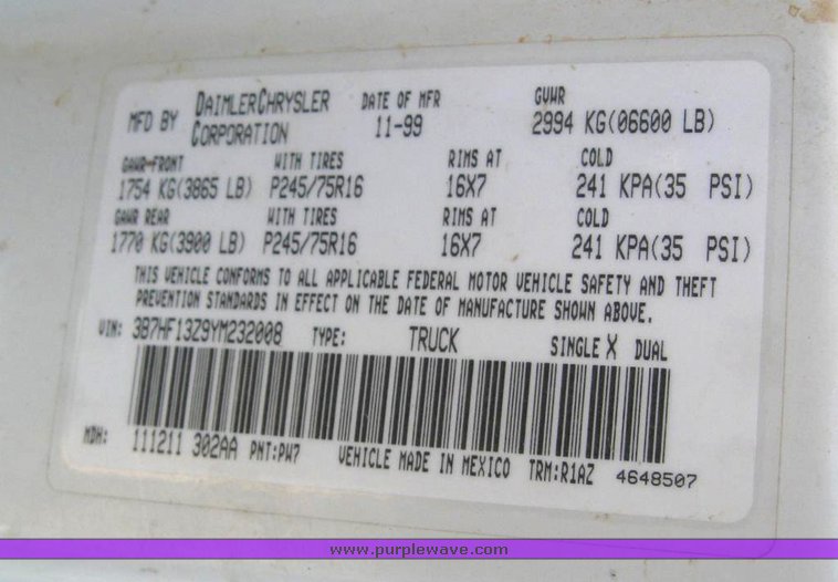 image for item 6221 2000 Dodge Ram 1500 Quad four door extended cab pickup